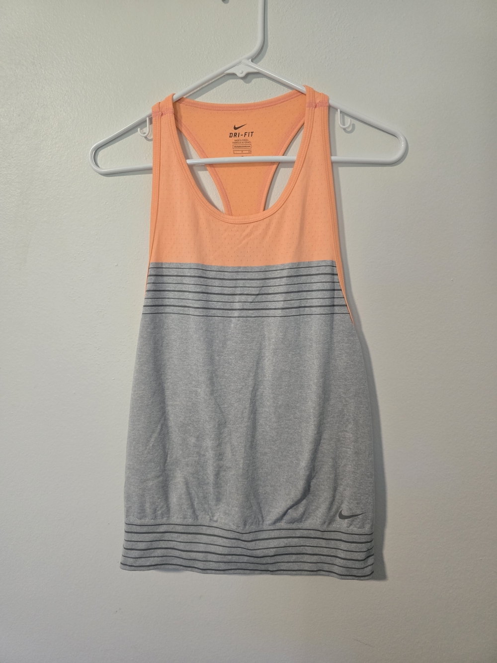 Nike Dri-FIT Women's Peach and Gray Racerback Training Tank Top